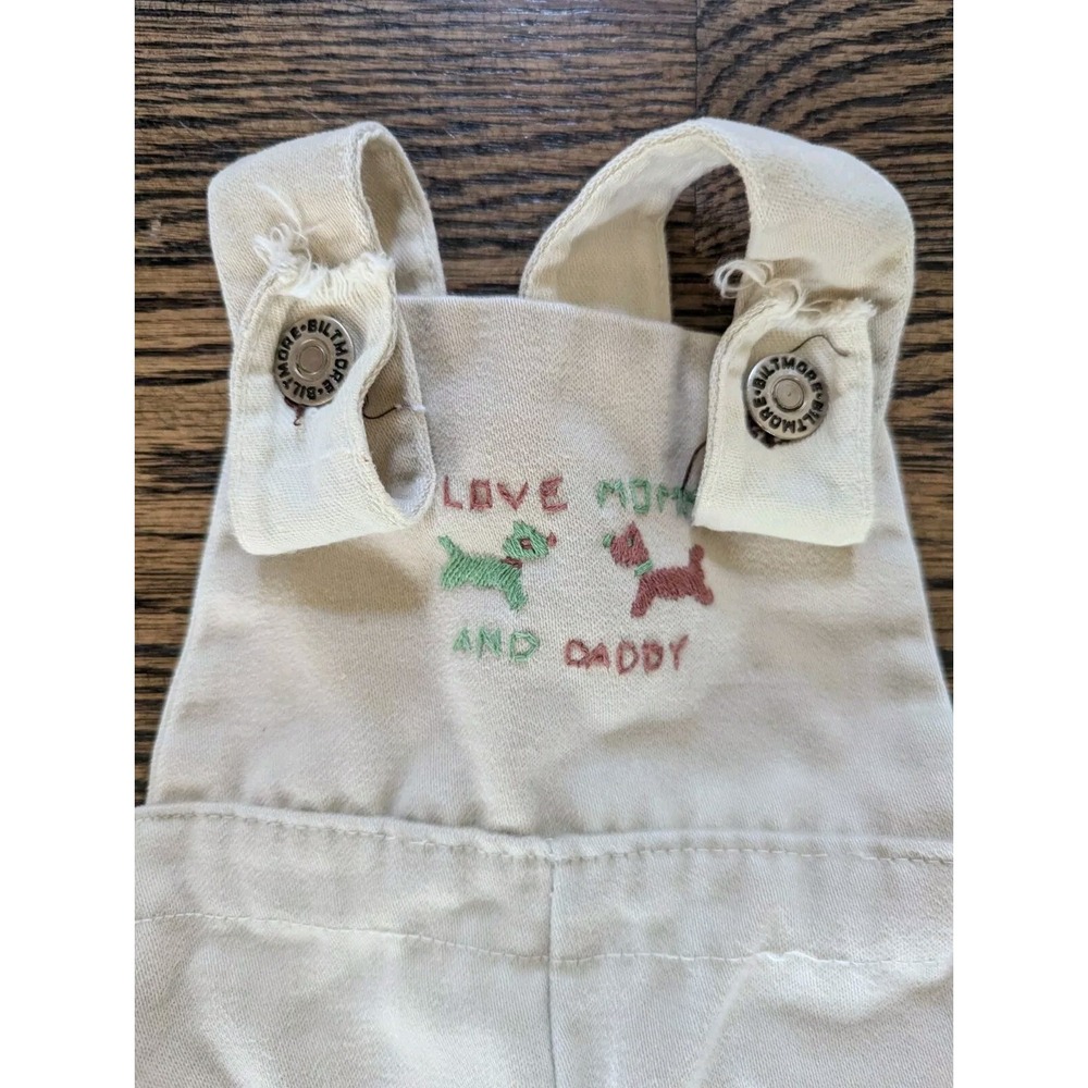 Vintage 70s Soft baby Boy Girl Overalls Pants Size 6-12 Months Biltmore Made USA